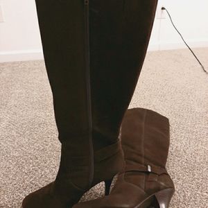 Suede Knee High Boots